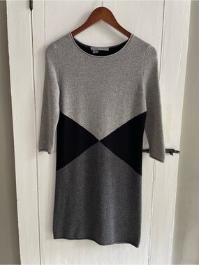 360 Sweater Brand Cashmere Wool Blend Colorblock Sweater Sheath Dress XS